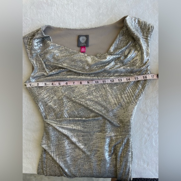Vince Camuto silver metallic cowl neck dress - Picture 5 of 8